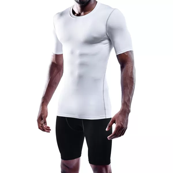 NELEUS Mens 3 Pack Athletic Compression Base Layer Workout Shirt5003 WhiteWhiteWhite3 Pack