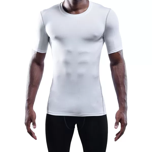 NELEUS Mens 3 Pack Athletic Compression Base Layer Workout Shirt5003 WhiteWhiteWhite3 Pack