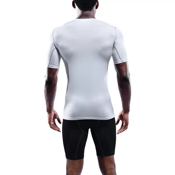 NELEUS Mens 3 Pack Athletic Compression Base Layer Workout Shirt5003 WhiteWhiteWhite3 Pack