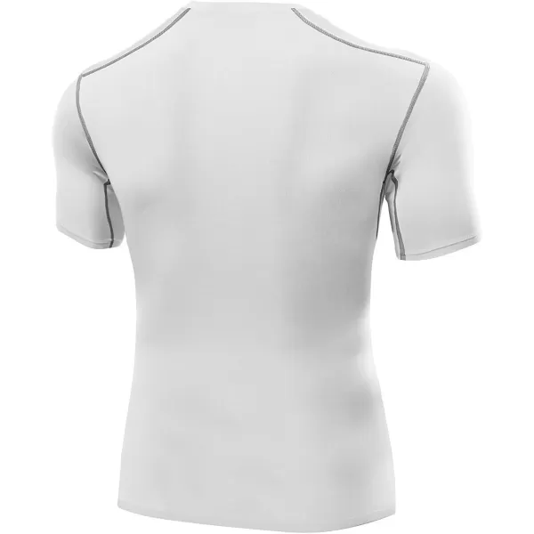 NELEUS Mens 3 Pack Athletic Compression Base Layer Workout Shirt5003 WhiteWhiteWhite3 Pack