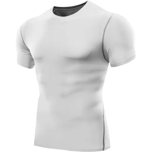 NELEUS Mens 3 Pack Athletic Compression Base Layer Workout Shirt5003 WhiteWhiteWhite3 Pack