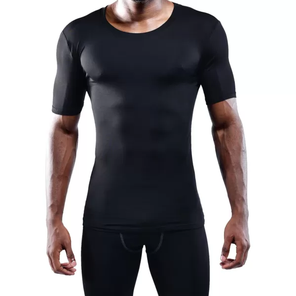 NELEUS Mens 3 Pack Athletic Compression Base Layer Workout Shirt5011 3 Pack Black