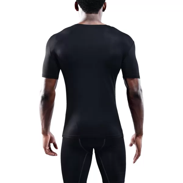 NELEUS Mens 3 Pack Athletic Compression Base Layer Workout Shirt5011 3 Pack Black