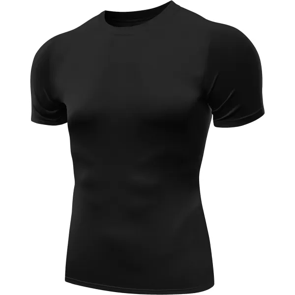 NELEUS Mens 3 Pack Athletic Compression Base Layer Workout Shirt5011 3 Pack Black