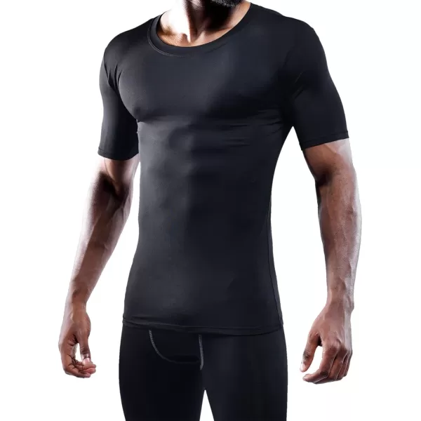 NELEUS Mens 3 Pack Athletic Compression Base Layer Workout Shirt5011 3 Pack Blackgreynavy Blue