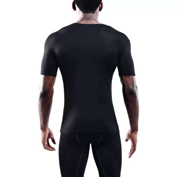 NELEUS Mens 3 Pack Athletic Compression Base Layer Workout Shirt5011 3 Pack Blackgreynavy Blue