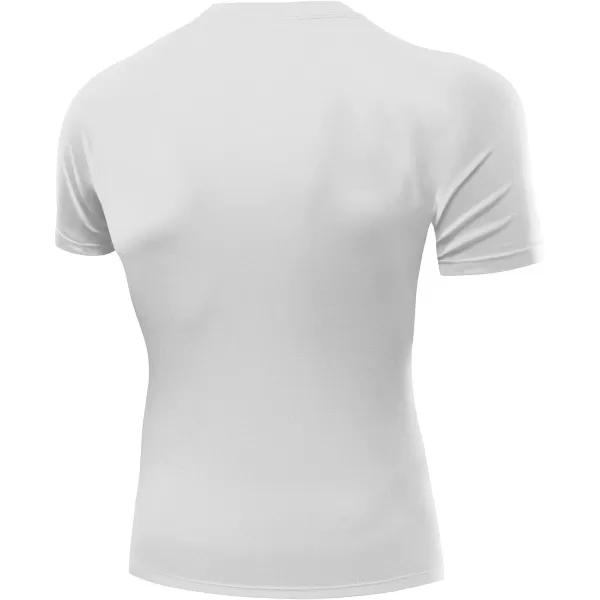 NELEUS Mens 3 Pack Athletic Compression Base Layer Workout Shirt5011 3 Pack White