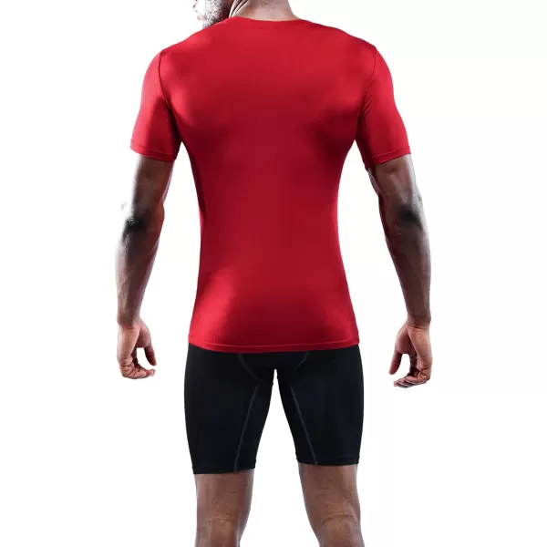 NELEUS Mens 3 Pack Athletic Compression Base Layer Workout Shirt5011 3 Packblackgreyred