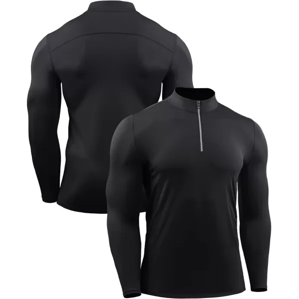 NELEUS Mens 3 Pack Athletic Compression Shirt Running Shirts5086 BlackBlackBlack