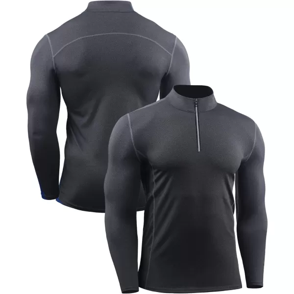 NELEUS Mens 3 Pack Athletic Compression Shirt Running Shirts5086 BlackGreyBlue