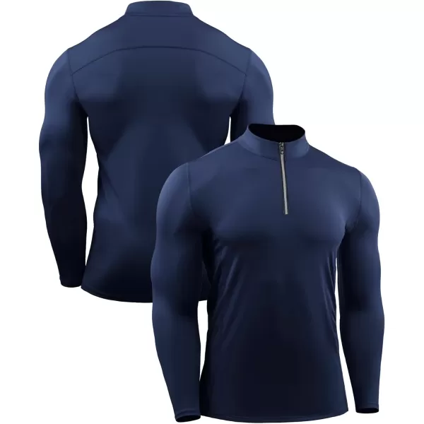 NELEUS Mens 3 Pack Athletic Compression Shirt Running Shirts5086 RedNavyBlue