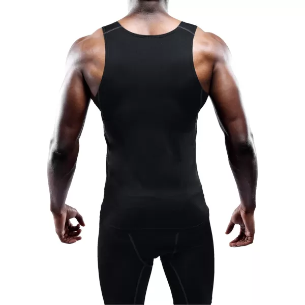 NELEUS Mens 3 Pack Athletic Compression Under Base Layer Sport Tank Top01 3 Packblack