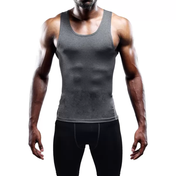 NELEUS Mens 3 Pack Athletic Compression Under Base Layer Sport Tank Top01 3 Packblackgreyblue