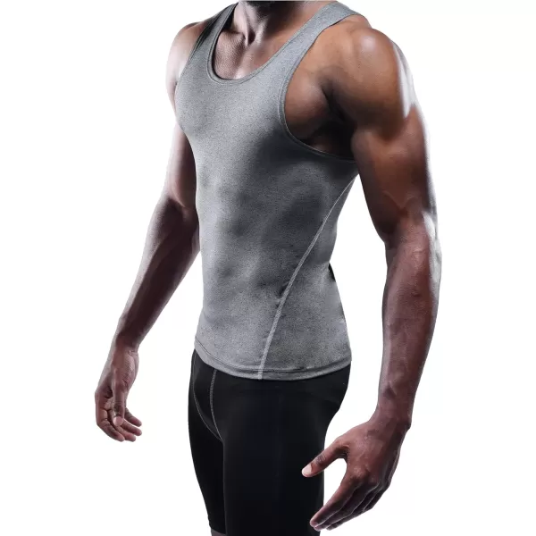 NELEUS Mens 3 Pack Athletic Compression Under Base Layer Sport Tank Top01 3 Packblackgreyblue