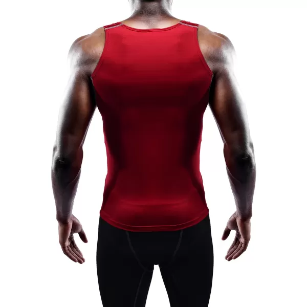 NELEUS Mens 3 Pack Athletic Compression Under Base Layer Sport Tank Top01 3 Packblackgreyred