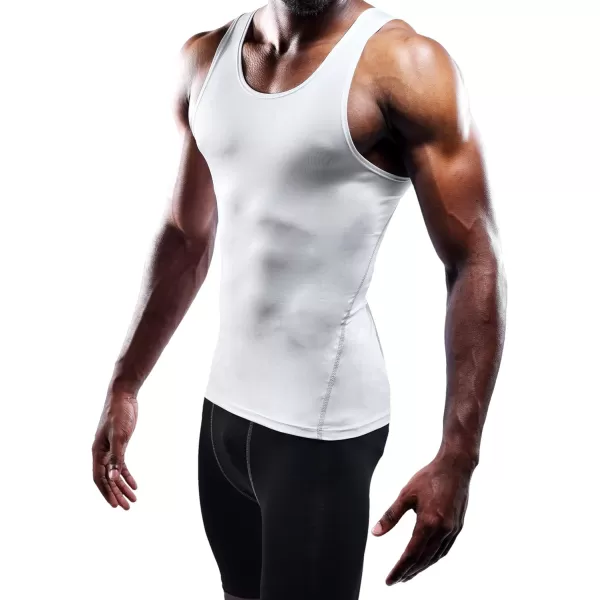 NELEUS Mens 3 Pack Athletic Compression Under Base Layer Sport Tank Top01 3 Packblackgreywhite