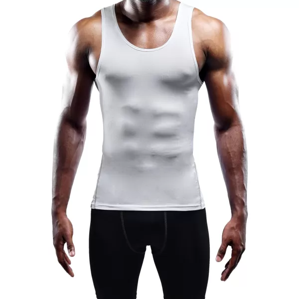 NELEUS Mens 3 Pack Athletic Compression Under Base Layer Sport Tank Top01 3 Packblackgreywhite