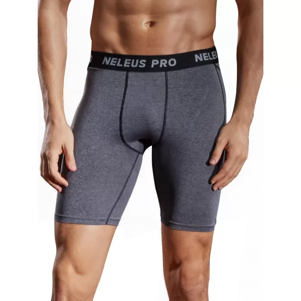 NELEUS Mens 3 Pack Compression Shorts047 3 Pack Blackgreyred