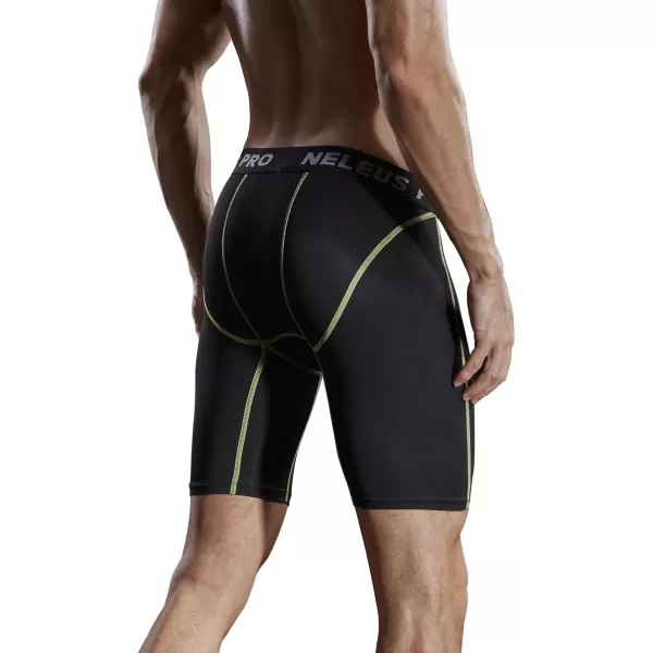 NELEUS Mens 3 Pack Compression Shorts047 3 Packblackblackblack