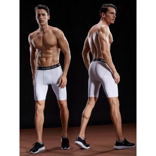 NELEUS Mens 3 Pack Compression Shorts047 3 Packblackgreywhite