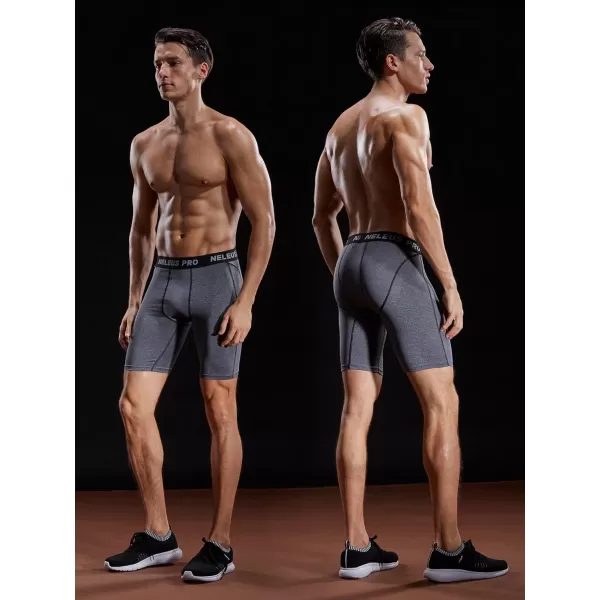 NELEUS Mens 3 Pack Compression Shorts047 3 Packblackgreywhite