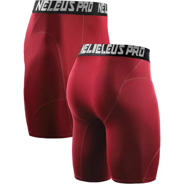 NELEUS Mens 3 Pack Compression Shorts6065 BlackBlueRed3 Pack