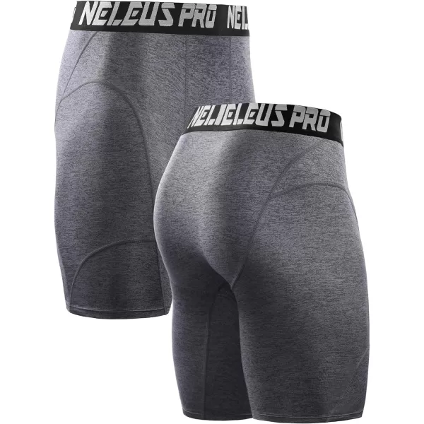 NELEUS Mens 3 Pack Compression Shorts6065 BlackGreyBlue3 Pack