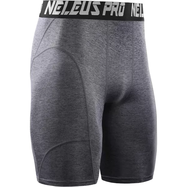 NELEUS Mens 3 Pack Compression Shorts6065 BlackGreyBlue3 Pack