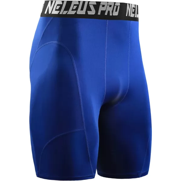 NELEUS Mens 3 Pack Compression Shorts6065 BlackGreyBlue3 Pack