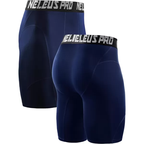 NELEUS Mens 3 Pack Compression Shorts6065 BlackGreyNavy3 Pack