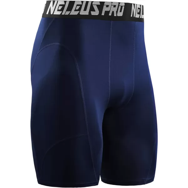 NELEUS Mens 3 Pack Compression Shorts6065 BlackGreyNavy3 Pack