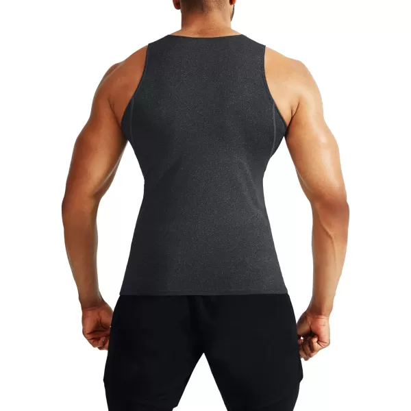 NELEUS Mens 3 Pack Dry Fit Compression Tank Top5074 Black Grey3 Pack