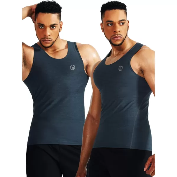 NELEUS Mens 3 Pack Dry Fit Compression Tank Top5074 Black GreySlate GrayLight Grey3 Pack