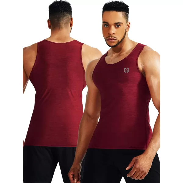 NELEUS Mens 3 Pack Dry Fit Compression Tank Top5074 Black GreySlate GrayRed3 Pack