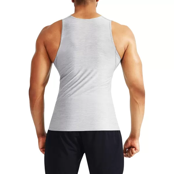 NELEUS Mens 3 Pack Dry Fit Compression Tank Top5074 Light Grey3 Pack