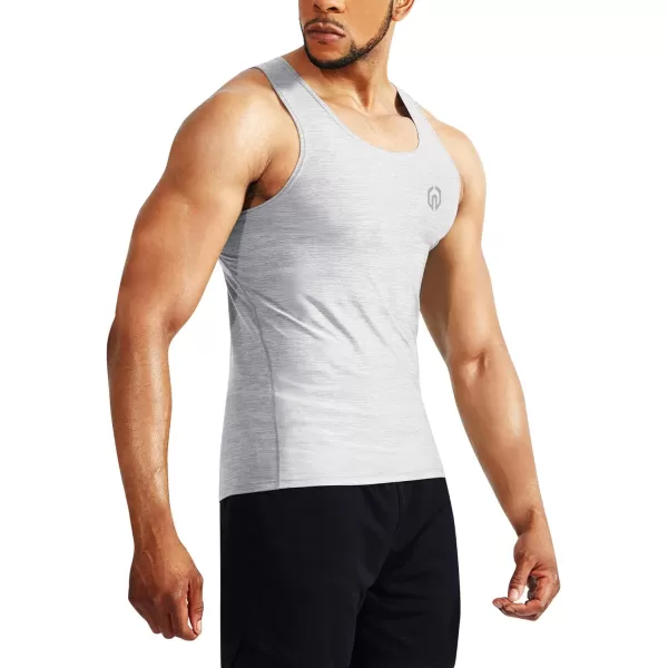 NELEUS Mens 3 Pack Dry Fit Compression Tank Top5074 Light Grey3 Pack