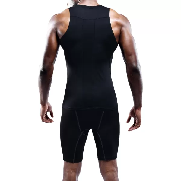 NELEUS Mens 3 Pack Dry Fit Compression Tank Top802 3 PackblackBlackBlack