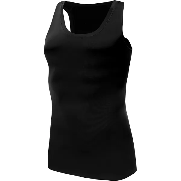 NELEUS Mens 3 Pack Dry Fit Compression Tank Top802 3 PackblackBlackBlack