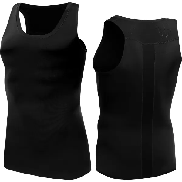 NELEUS Mens 3 Pack Dry Fit Compression Tank Top802 3 PackblackBlackBlack