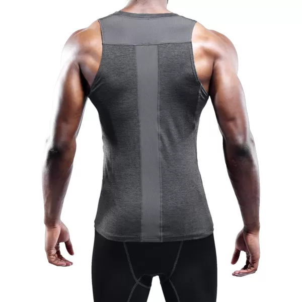 NELEUS Mens 3 Pack Dry Fit Compression Tank Top802 3 PackblackGreyWhite