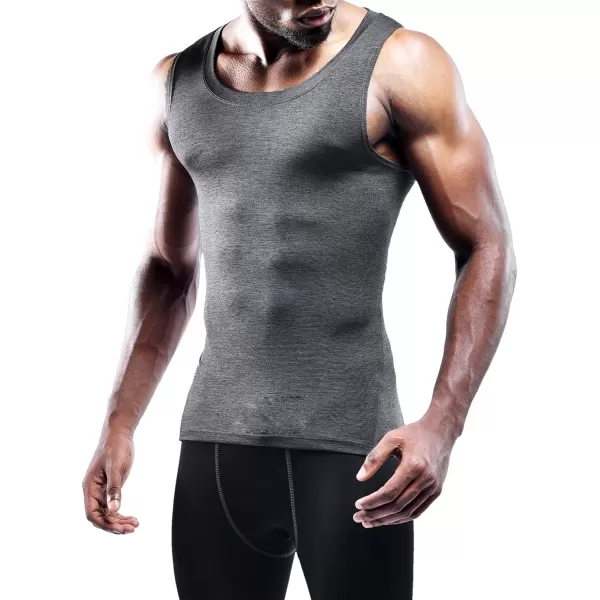 NELEUS Mens 3 Pack Dry Fit Compression Tank Top802 3 PackblackGreyWhite