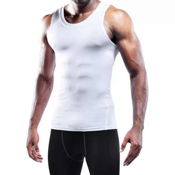 NELEUS Mens 3 Pack Dry Fit Compression Tank Top802 3 PackblackGreyWhite