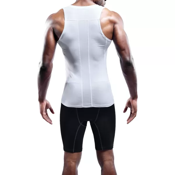 NELEUS Mens 3 Pack Dry Fit Compression Tank Top802 3 PackwhiteWhiteWhite