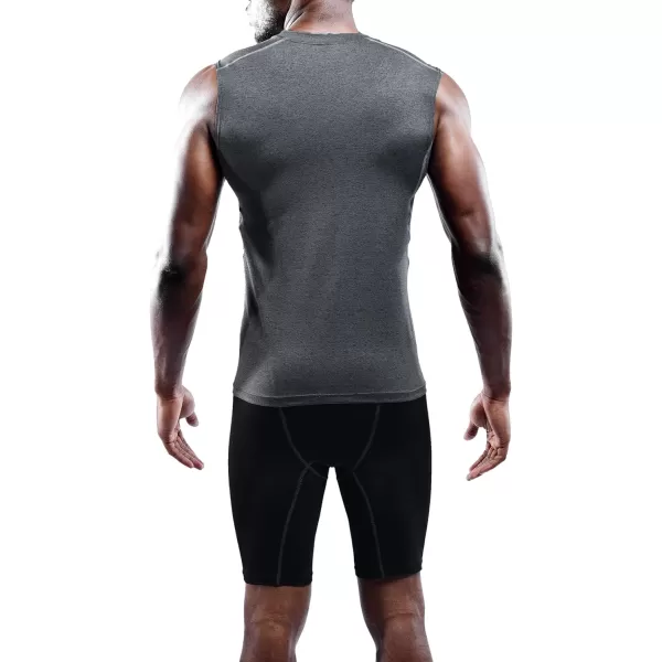 NELEUS Mens 3 Pack Dry Fit Compression Tank Top803 BlackGreyBlue3 Pack