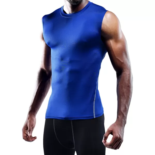 NELEUS Mens 3 Pack Dry Fit Compression Tank Top803 BlackGreyBlue3 Pack