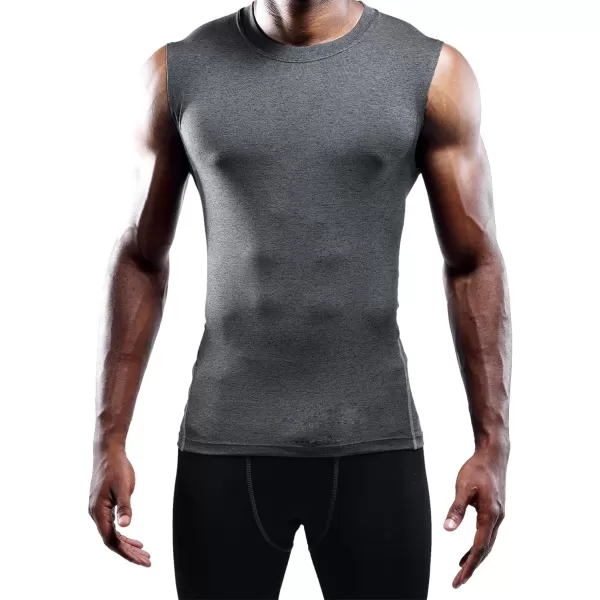 NELEUS Mens 3 Pack Dry Fit Compression Tank Top803 BlackGreyBlue3 Pack