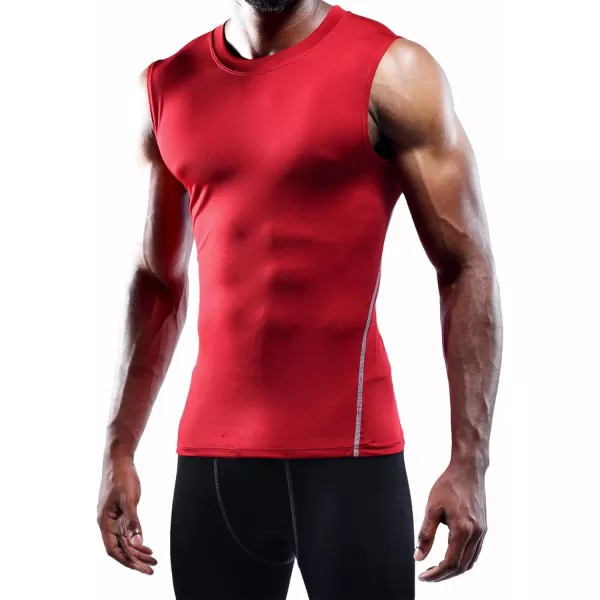 NELEUS Mens 3 Pack Dry Fit Compression Tank Top803 BlackGreyRed3 Pack