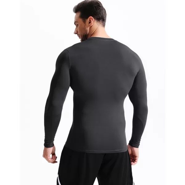 NELEUS Mens 3 Pack Dry Fit Long Sleeve Compression Shirts Workout Running Shirts5020 BlackBlackBlack