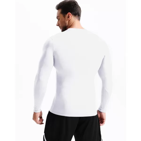 NELEUS Mens 3 Pack Dry Fit Long Sleeve Compression Shirts Workout Running Shirts5020 BlackGreyWhite