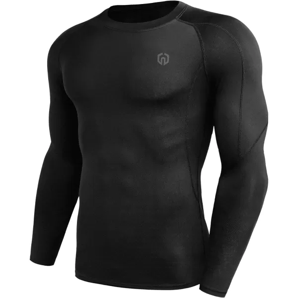 NELEUS Mens 3 Pack Dry Fit Long Sleeve Compression Shirts Workout Running Shirts5030 BlackBlackBlack3 Pack